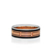 Textured Men's Wedding Band / Ring in 14k Rose Gold and 14K White Gold-Da Vinci Fine Jewelry