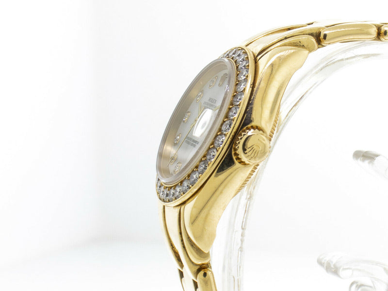 Rolex Pearlmaster Lady-Datejust 29mm Yellow Gold White MOP Diamond Dial & Bezel 80298-Da Vinci Fine Jewelry