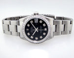 Rolex Lady-Datejust 31mm Stainless Steel Black Diamond Dial & Bezel 68240-Da Vinci Fine Jewelry