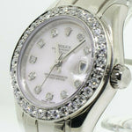 Rolex Pearlmaster Lady-Datejust 29mm White Gold White MOP Dial & Diamond Bezel 80299MD-Da Vinci Fine Jewelry