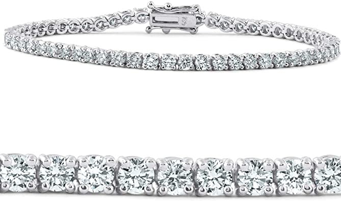 Diamond Tennis Bracelet - 14K White Gold - 7.07ct-Da Vinci Fine Jewelry